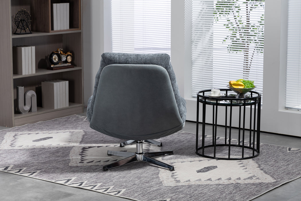 Polar Fabric Accent Chair with Stool