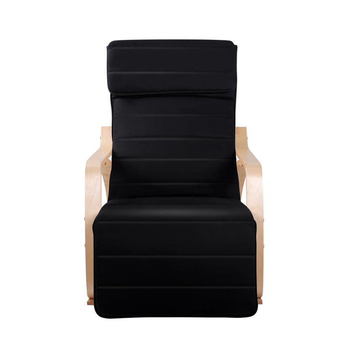Afton Rocking Armchair Footrest Nursing Black