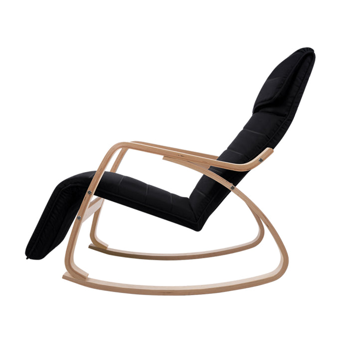 Afton Rocking Armchair Footrest Nursing Black