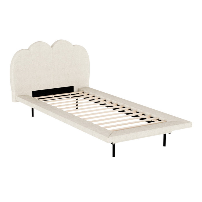 Sansa LED Boucle Bed