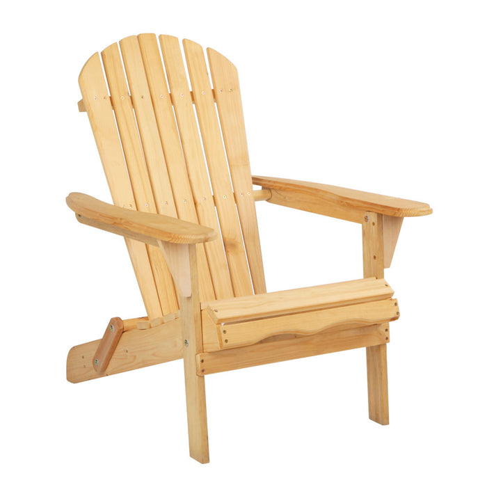 Adirondack Outdoor Chairs Wooden Beach Chair Patio Furniture Garden Natural