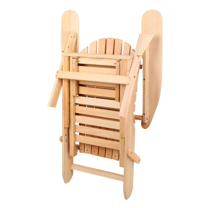 Adirondack Outdoor Chairs Wooden Sun Lounge Patio Furniture Garden Natural