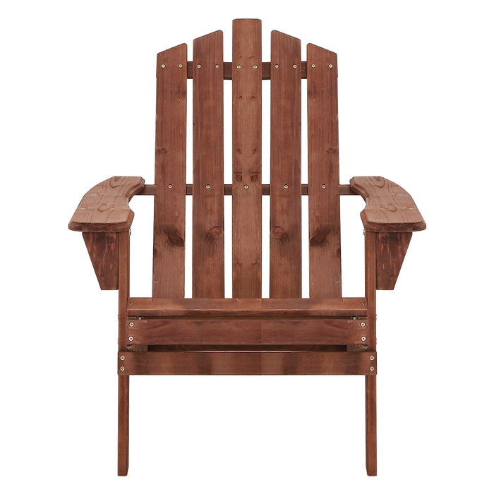 Adirondack Outdoor Chairs Wooden Beach Chair Patio Furniture Garden Brown