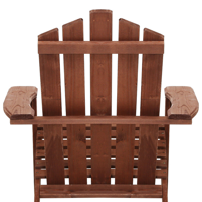 Adirondack Outdoor Chairs Wooden Beach Chair Patio Furniture Garden Brown