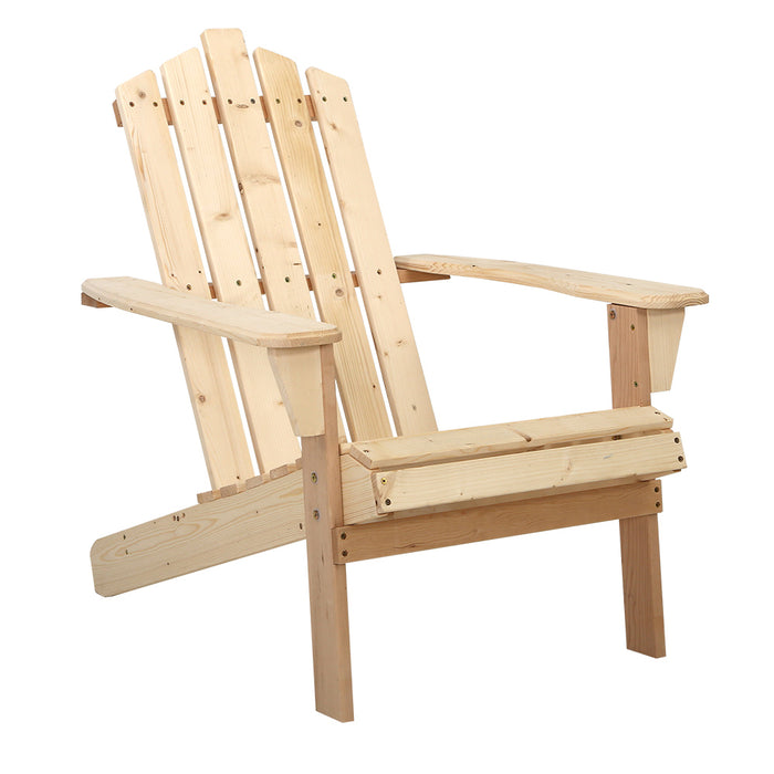 Adirondack Outdoor Chairs Wooden Beach Chair Patio Furniture Garden Natural