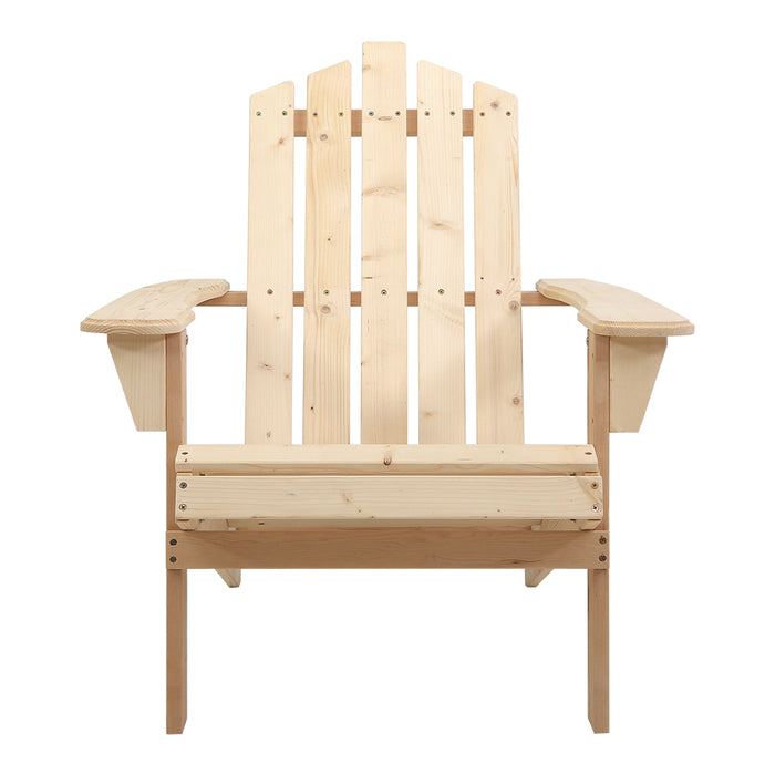 Adirondack Outdoor Chairs Wooden Beach Chair Patio Furniture Garden Natural