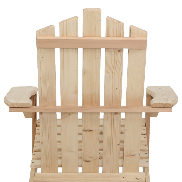 Adirondack Outdoor Chairs Wooden Beach Chair Patio Furniture Garden Natural