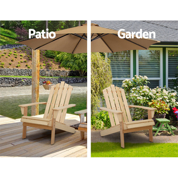 Adirondack Outdoor Chairs Wooden Beach Chair Patio Furniture Garden Natural