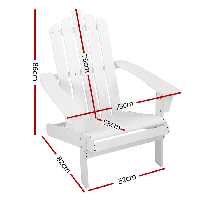 Adirondack Outdoor Chairs Wooden Beach Chair Patio Furniture Garden White