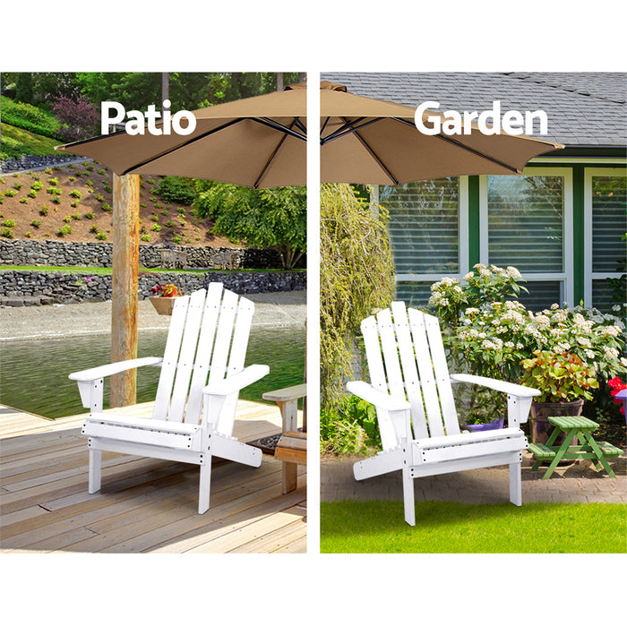 Adirondack Outdoor Chairs Wooden Beach Chair Patio Furniture Garden White