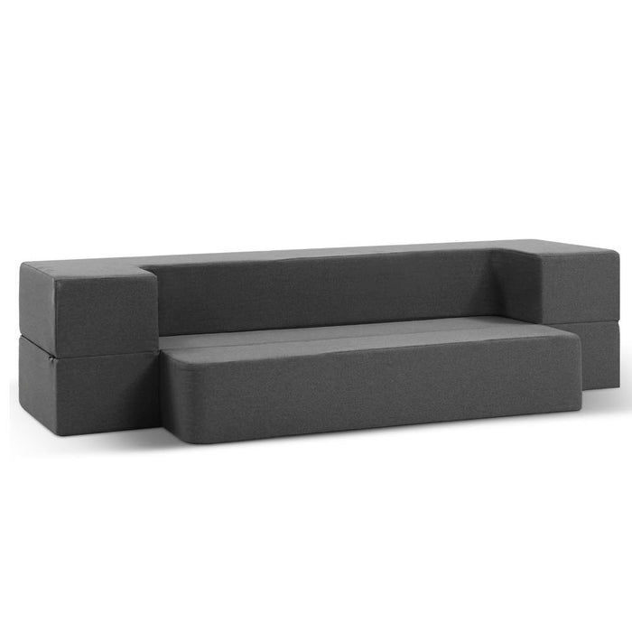 Foldable Mattress Folding Foam Sofa Bed Chair Grey