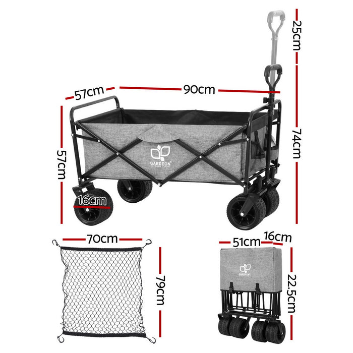 Garden Cart with Cargo Net Grey