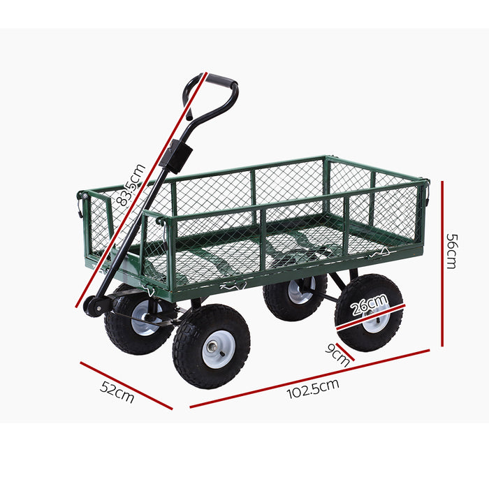 Mesh Garden Steel Cart - Green