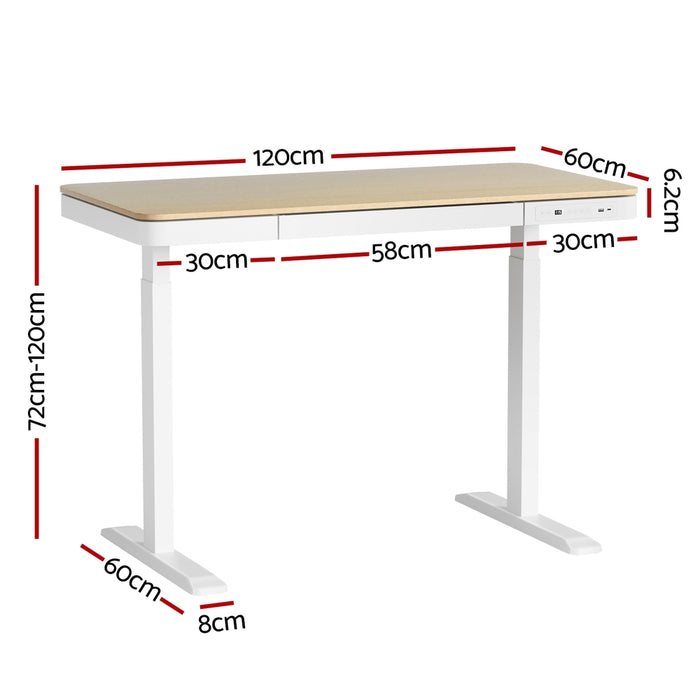 ErgoFlex Height Adjustable Electric Sit & Stand Desk with Drawer