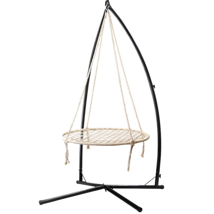 Hammock Chair Nest Web Outdoor Swing with Steel Stand 100cm