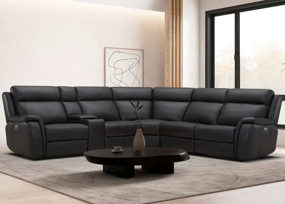Brighton 5 Seater Leather Electric Corner Modular