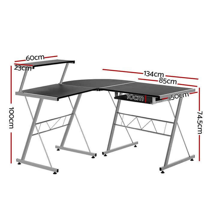 Horizon Computer Desk L-Shape - Black