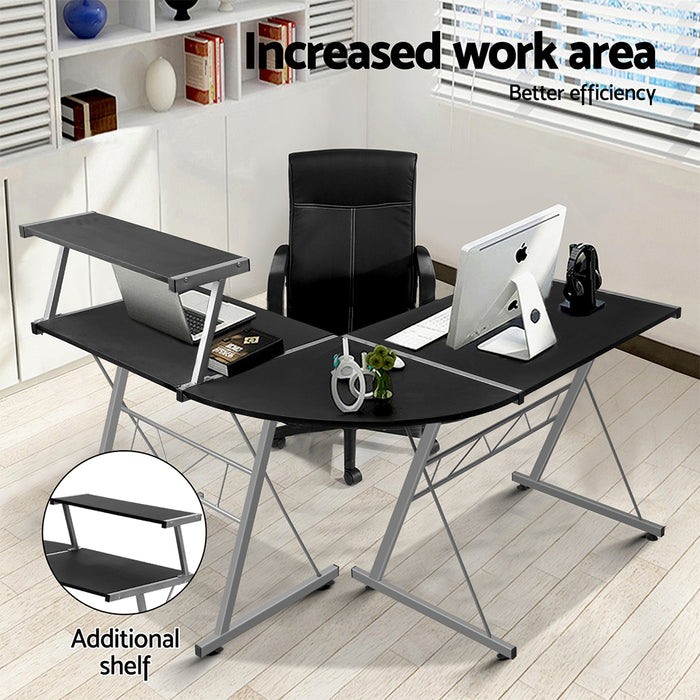 Horizon Computer Desk L-Shape - Black