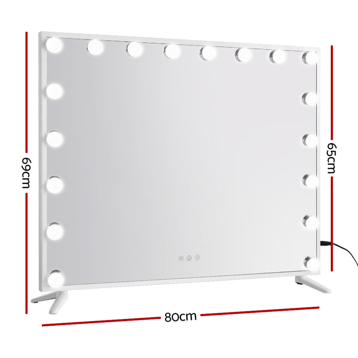 Makeup Mirror Hollywood 80x65cm 18 LED with Light Vanity Dimmable Wall