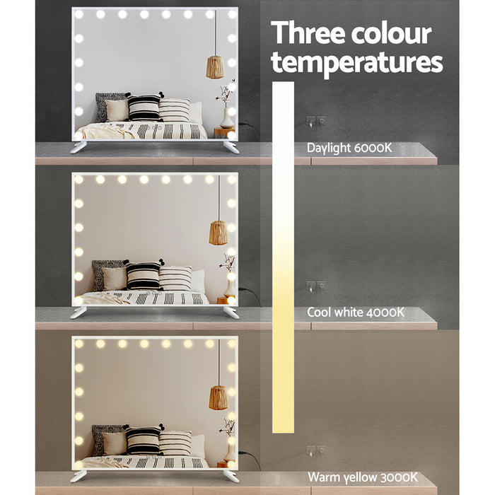 Makeup Mirror Hollywood 80x65cm 18 LED with Light Vanity Dimmable Wall