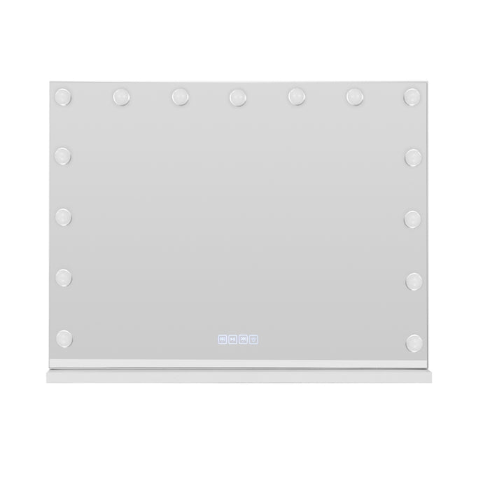Bluetooth Makeup Mirror 80X58cm Hollywood with Light Vanity Wall 15 LED