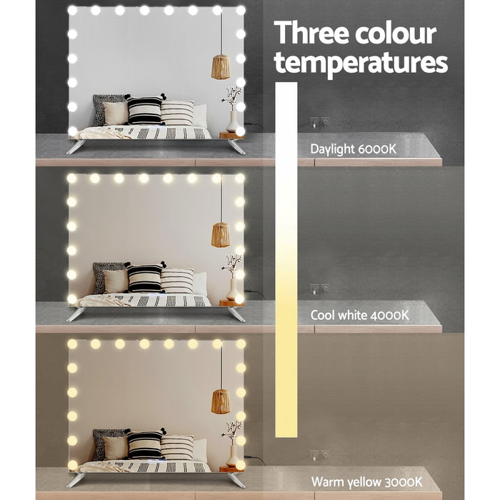 Bluetooth Makeup Mirror 80X65cm Hollywood with Light Vanity Wall 18 LED