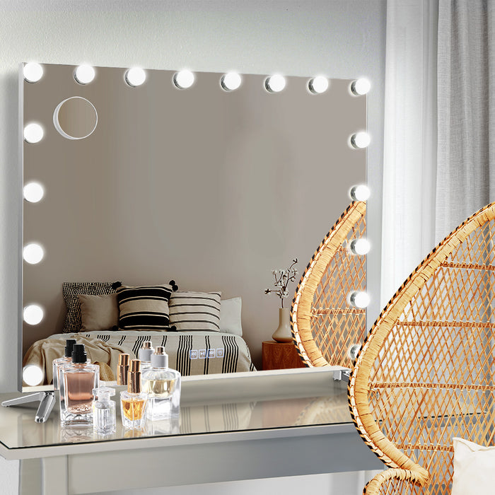 Bluetooth Makeup Mirror 80X65cm Hollywood with Light Vanity Wall 18 LED