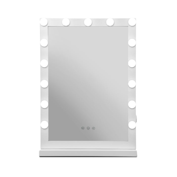 Makeup Mirror Hollywood with Light Frame Vanity Dimmable Wall 15 LED