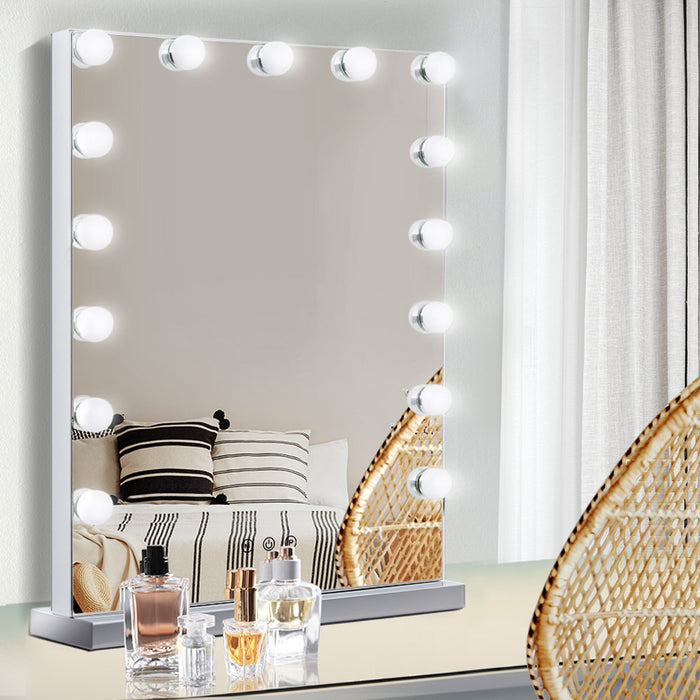 Makeup Mirror 43X61cm Hollywood with Light Vanity Dimmable Wall 15 LED