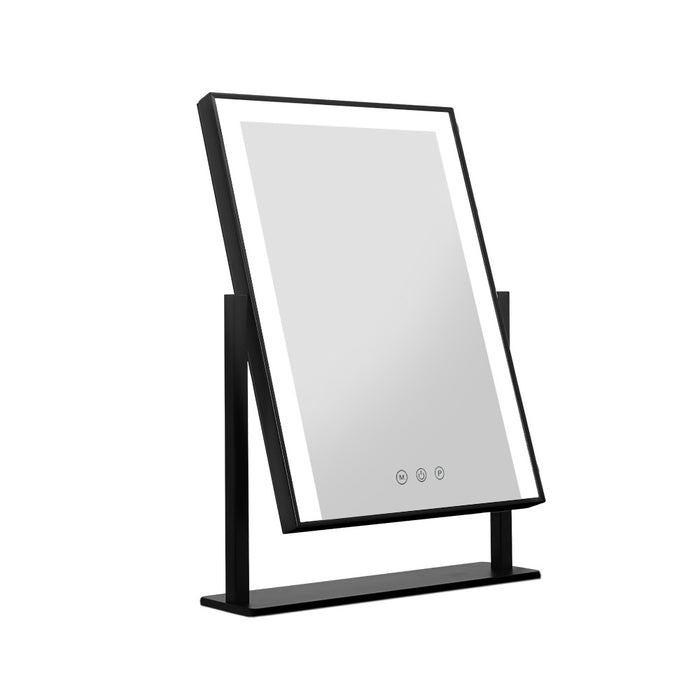 Makeup Mirror 25x30cm with Led light Lighted Standing Mirrors Black