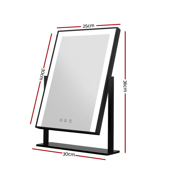 Makeup Mirror 25x30cm with Led light Lighted Standing Mirrors Black