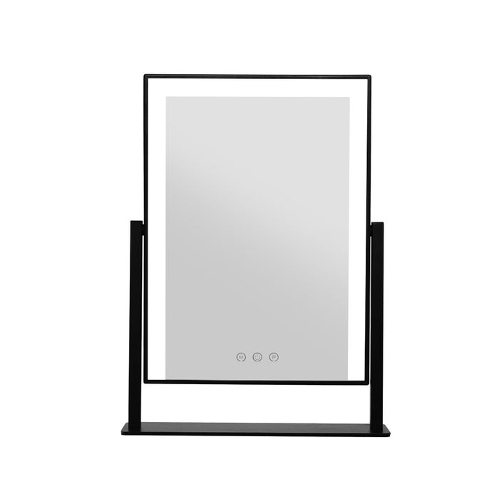 Makeup Mirror 25x30cm with Led light Lighted Standing Mirrors Black