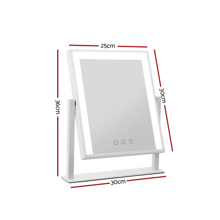 Makeup Mirror 25x30cm with Led light Lighted Standing Mirrors White