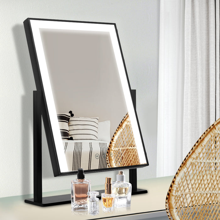 Makeup Mirror 30x40cm with Led light Lighted Standing Mirrors Black