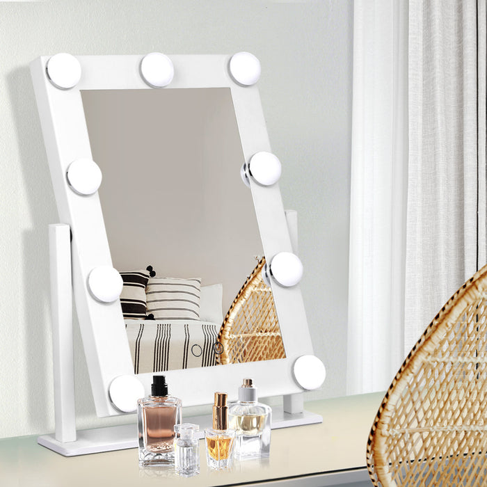 Makeup Mirror Hollywood with Light Round 360&deg; Rotation Tabletop 9