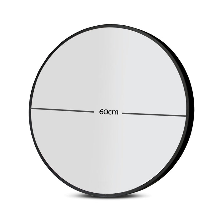 Wall Mirror Makeup 60cm Home Decor Framed Mirrors Bathroom Round Black