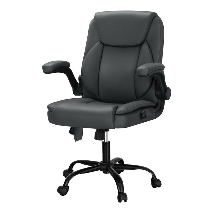 Philadelphia 2 Point Massage Office Chair Leather Mid Back Grey