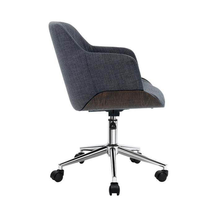 Austin Wooden Office Chair Fabric Seat Grey