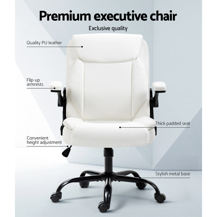 Washington Executive Office Chair Mid Back White