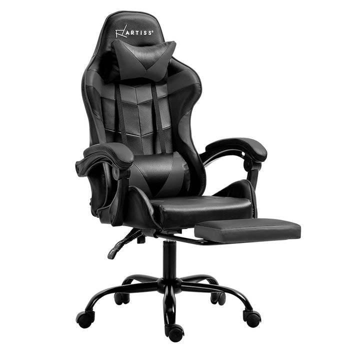 Detroit Gaming Office Chair Executive Computer Leather Chairs Footrest Grey