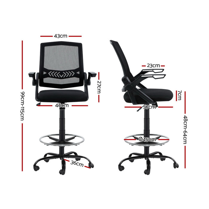 Memphis Office Chair Drafting Stool Mesh Chairs Black