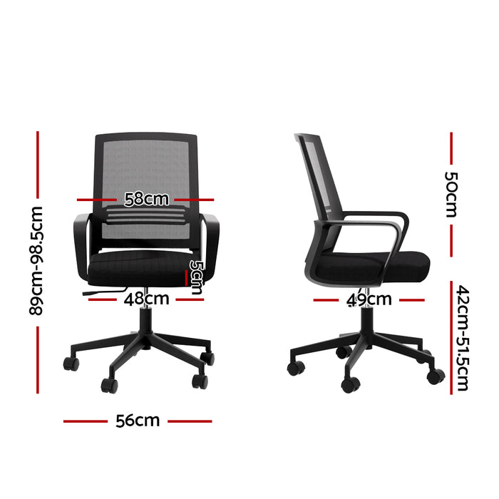 Dallas Mesh Office Chair Computer Gaming Desk Chairs Work Study Mid Back Black