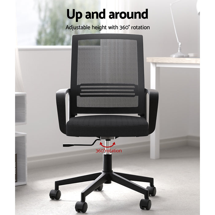 Dallas Mesh Office Chair Computer Gaming Desk Chairs Work Study Mid Back Black