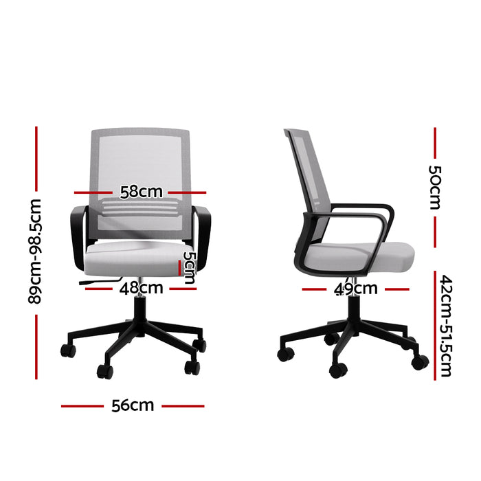 Dallas Mesh Office Chair Computer Gaming Desk Chairs Work Study Mid Back Grey