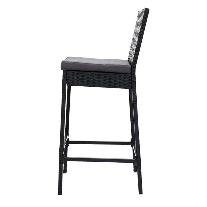 2-Piece Outdoor Bar Stools Dining Chair Bar Stools Rattan Furniture