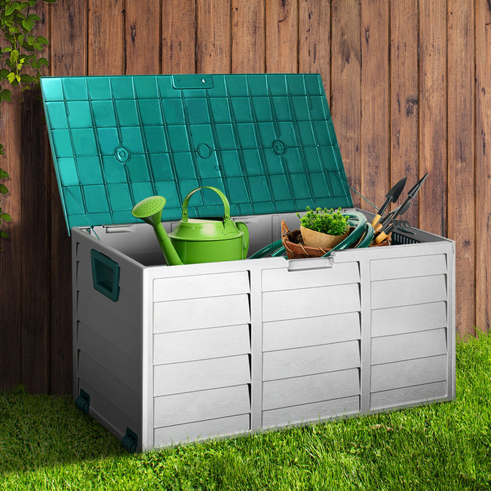 Outdoor Storage Box 290L Lockable Organiser Garden Deck Shed Tool Green