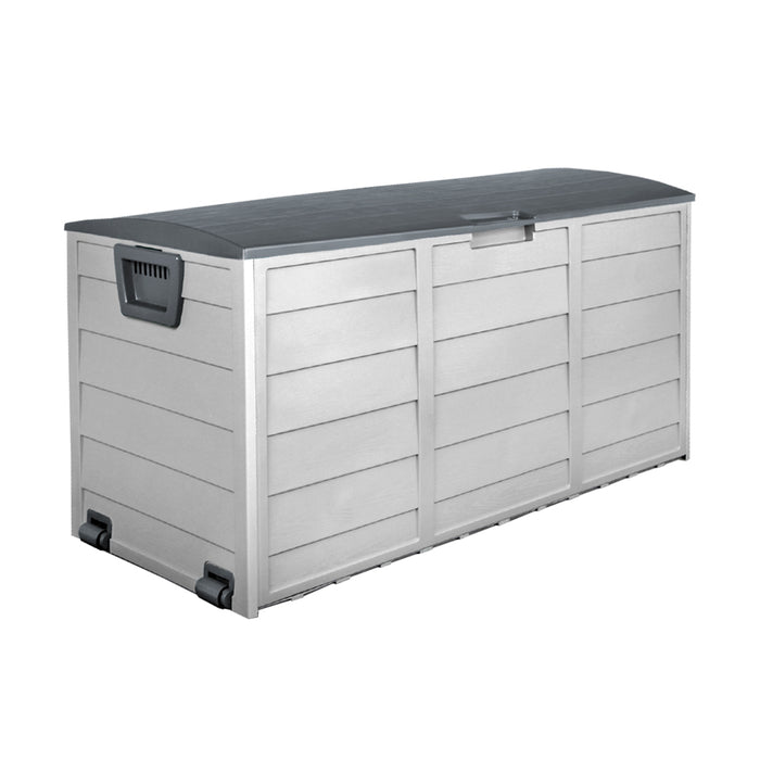 Outdoor Storage Box 290L Lockable Organiser Garden Deck Shed Tool Grey