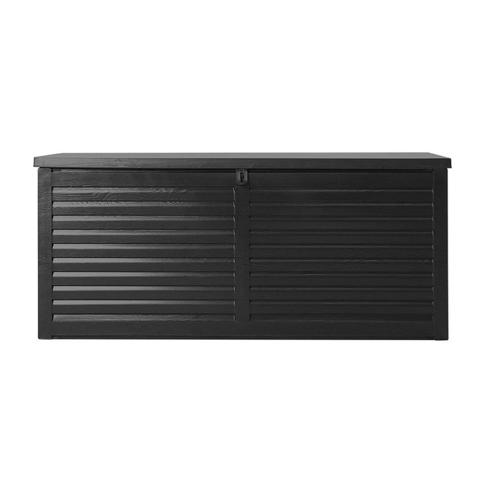 Outdoor Storage Box 490L Container Lockable Garden Bench Shed Tools Toy All Black