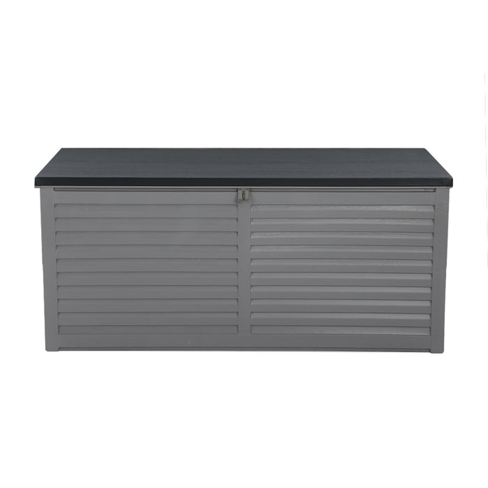 Outdoor Storage Box 490L Container Lockable Garden Bench Tools Toy Shed Black