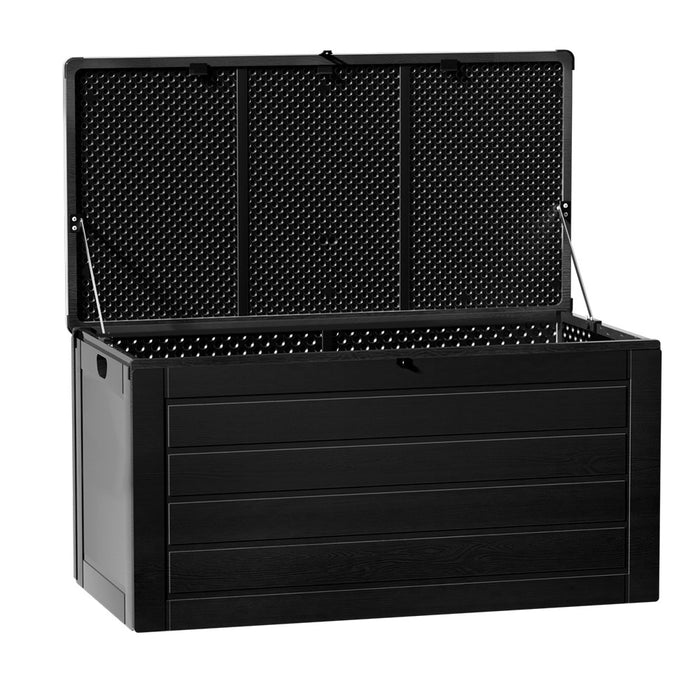 Outdoor Storage Box 680L Container Lockable Garden Bench Shed Tool All Black